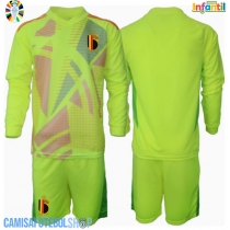 Camisa de time de futebol Bélgica Goleiro Replicas 2º Equipamento Infantil Europeu 2024 Manga Comprida (+ Calças curtas)